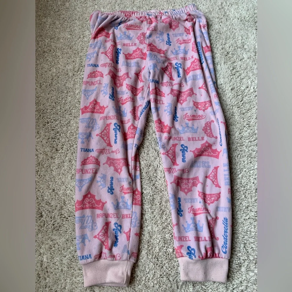 🎇🎆3for$9 Girls Disney pajama pants- Fleece- pink- size 7/8 - Picture 3 of 4